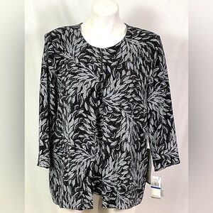 NWT-Alex evenings – Flora, black and silver, glitter – jacket and tank – size XL